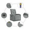 vidaXL Sill&oacute;n reclinable de masaje de tela gris claro