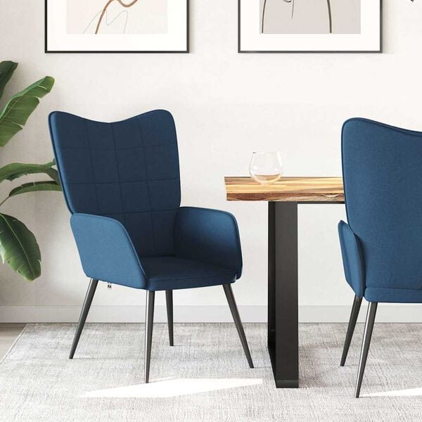 vidaXL Sill&oacute;n de relax de tela azul