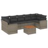 vidaXL Set de sof&aacute;s de jard&iacute;n 8 pzas y cojines rat&aacute;n sint&eacute;tico gris