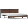 vidaXL Estructura de cama sin colch&oacute;n metal roble marr&oacute;n 193x203 cm