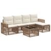 vidaXL Conjunto de sof&aacute;s de jard&iacute;n 6 pcs Beige y blanco crema