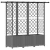 vidaXL Cama elevada con trellis y techo Gris Claro 163,5 x 40 x 136 cm