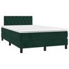 vidaXL Cama box spring colch&oacute;n y LED terciopelo verde oscuro 120x190cm