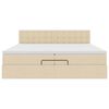 vidaXL Estructura de cama otomana con colch&oacute;n color crema 200x200 cm