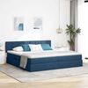 vidaXL Cama con almacenamiento y LED con LED Azul 200 x 200 cm tela