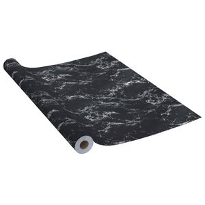vidaXL L&aacute;minas autoadhesivas muebles PVC piedra negra 500x90 cm