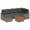 vidaXL Conjunto de sof&aacute;s de jard&iacute;n 7 uds. Gris rat&aacute;n sint&eacute;tico