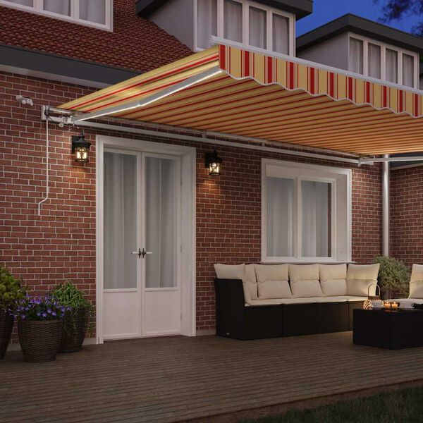 vidaXL Toldo Retráctil Amarillo y Naranja 500 x 300 cm Tela y Metal