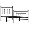 vidaXL Estructura cama sin colchón con estribo metal negro 90x190 cm