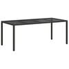 vidaXL Mesa de comedor de jardín Negro 190 x 90 x 75 cm