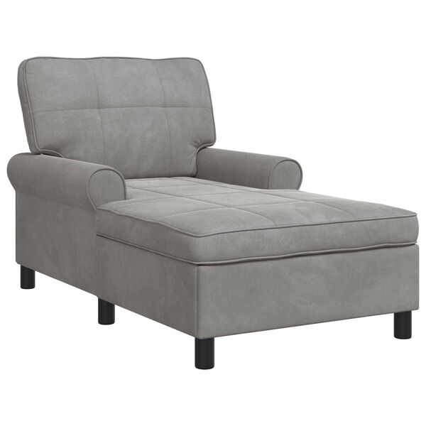 vidaXL Sill&oacute;n reclinable Gris Claro 91 x 157 x 91 cm Terciopelo