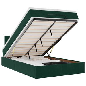 vidaXL Estructura cama otomana colch&oacute;n terciopelo verde oscuro