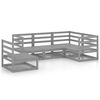 vidaXL Muebles de jard&iacute;n 5 piezas gris madera de pino maciza