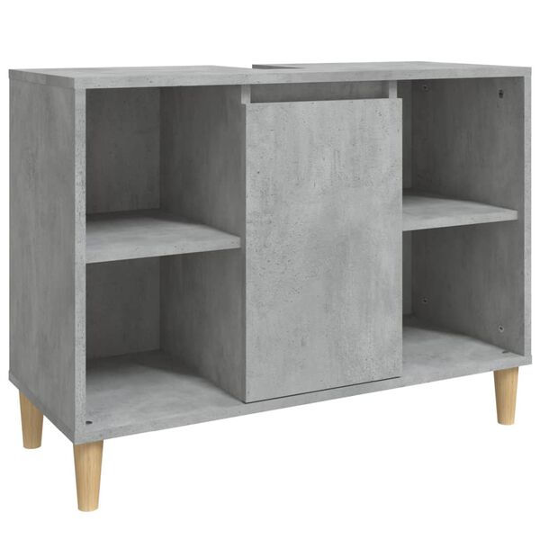 vidaXL Armario de lavabo madera contrachapada gris hormig&oacute;n 80x33x60cm