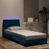 vidaXL Estructura de cama con LED sin colch&oacute;n Hanko terciopelo azul 90x200 cm