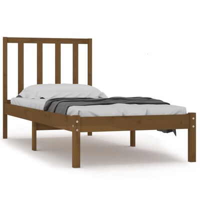 vidaXL Estructura de cama madera maciza pino marrón miel 75x190 cm