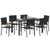 vidaXL Conjunto de Comedor de Jard&iacute;n 7 pcs Negro rat&aacute;n sint&eacute;tico