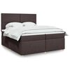 vidaXL Cama box spring con colch&oacute;n tela marr&oacute;n oscuro 200x200 cm