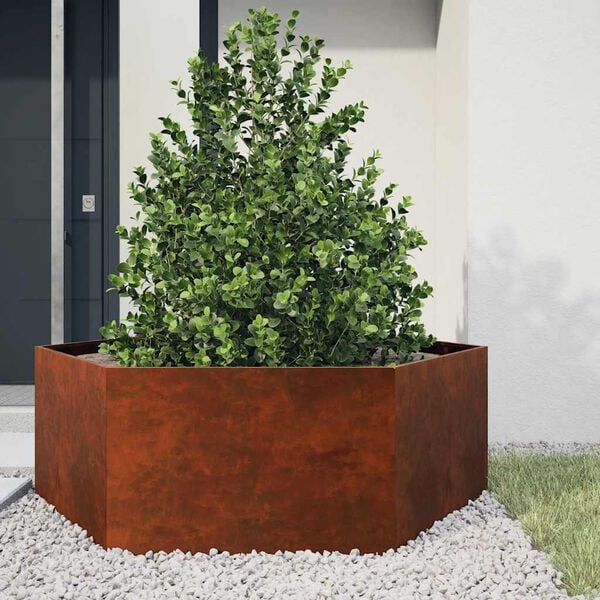vidaXL Jardinera de acero corten oxidado 138x120x45 cm