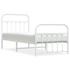 vidaXL Estructura cama sin colch&oacute;n con estribo metal blanco 90x200 cm