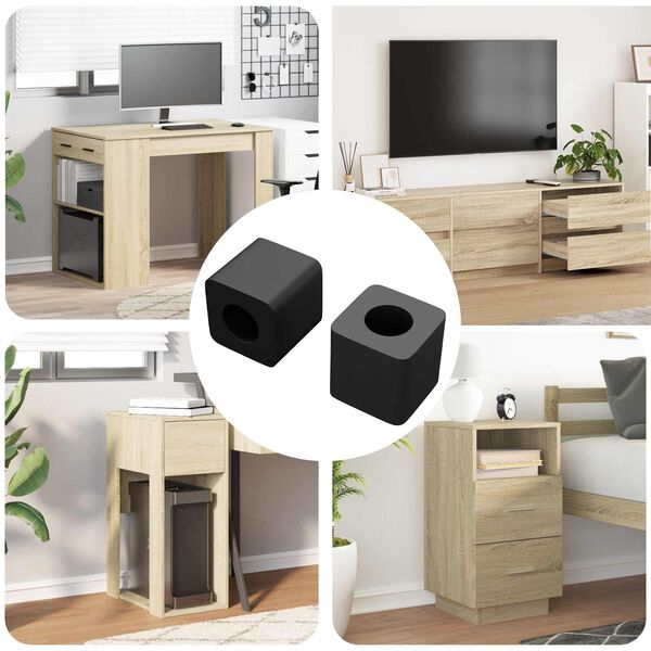 vidaXL Sujeta Caj&oacute;n 2 pcs Negro 15 x 15 x 15mm Cop&oacute;l&iacute;mero PP