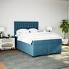 vidaXL Cama box spring con colch&oacute;n terciopelo azul 140x200 cm