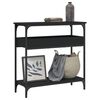 vidaXL Mesa consola con estante madera ingenier&iacute;a negra 75x29x75 cm