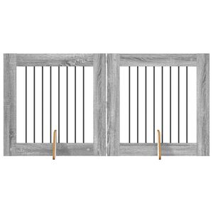vidaXL Puerta de perro con soportes 2 pcs Gris Sonoma 80 x 80 cm