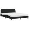 vidaXL Cama con colch&oacute;n Dover de tela negro 160x200 cm