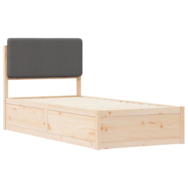 vidaXL Estructura de Cama con Cabecera Tapizada Gris oscuro