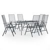 vidaXL Juego de muebles de comedor de jard&iacute;n 7 piezas acero antracita