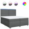 vidaXL Cama box spring con colch&oacute;n tela gris oscuro 200x200 cm
