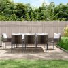 vidaXL Juego comedor jard&iacute;n 9 piezas y cojines rat&aacute;n sint&eacute;tico y acero