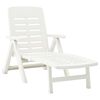 vidaXL Tumbona plegable de pl&aacute;stico blanco