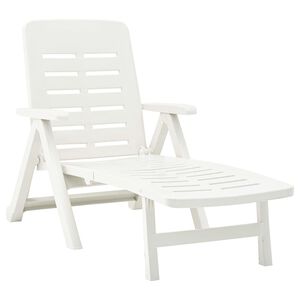 vidaXL Tumbona plegable de pl&aacute;stico blanco