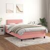 vidaXL Cama box spring con colch&oacute;n terciopelo rosa 120x190 cm