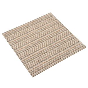 vidaXL Alfombra 20 pcs Beige a rayas 50 x 50 cm 100% Polipropileno