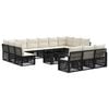 vidaXL Conjunto de sof&aacute;s de jard&iacute;n 14 uds. Negro y Blanco Crema