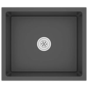 vidaXL Fregadero hecho a mano acero inoxidable negro