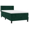 vidaXL Cama box spring con colch&oacute;n terciopelo verde oscuro 80x200 cm