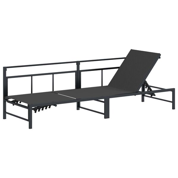 vidaXL Tumbona Negro 200 x 62 x 59,5 cm Textileno