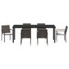 vidaXL Conjunto de Comedor de Jard&iacute;n 7 pcs Marr&oacute;n y Negro