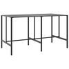 vidaXL Mesa alta de bar acero recubrimiento polvo negro 200x100x110 cm