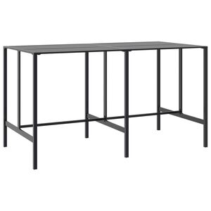 vidaXL Mesa alta de bar acero recubrimiento polvo negro 200x100x110 cm