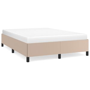 vidaXL Estructura cama sin colch&oacute;n cuero sint&eacute;tico capuchino 140x200cm