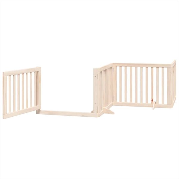 vidaXL Puerta para perros plegable 12 paneles madera de &aacute;lamo 960 cm