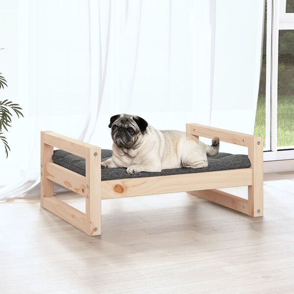 vidaXL Cama para perros madera maciza de pino 65,5x50,5x28 cm