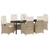 vidaXL Conjunto de Comedor de Jard&iacute;n 7 pcs Beige rat&aacute;n sint&eacute;tico