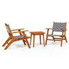 vidaXL Juego de bistr&oacute; 3 piezas madera maciza de acacia