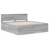 vidaXL Estructura de cama con cabecera Gris Sonoma 200 x 200 cm